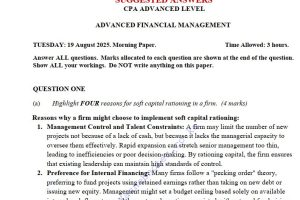 AFM August 2025 Answers