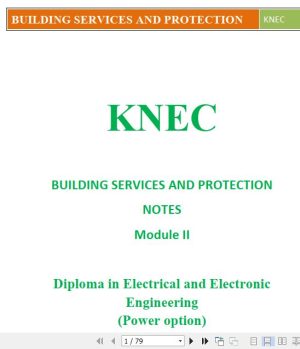 Building Services and Protection KNEC Pdf Notes