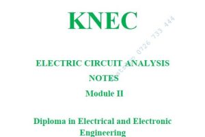 Electric Circuit Analysis KNEC Pdf Notes