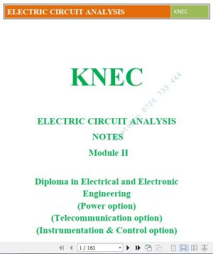 Electric Circuit Analysis KNEC Pdf Notes