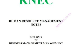 Human Resource Management Pdf notes KNEC Diploma in Business Management