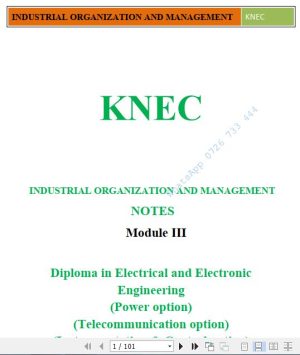 Industrial Organization and Management (IOM) KNEC Pdf notes