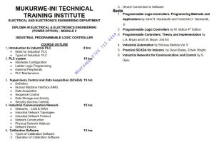 Industrial Programmable Logic Controllers (PLCS) Pdf KNEC notes
