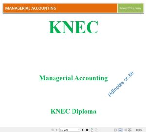 Managerial Accounting Pdf notes KNEC Diploma
