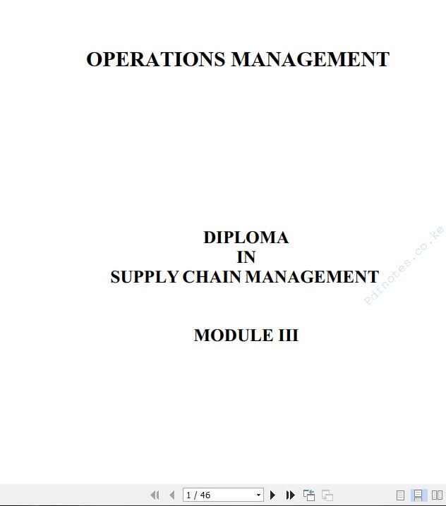 Operations Management Pdf notes KNEC