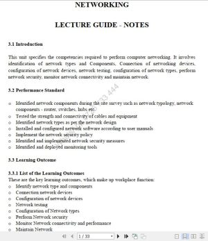 Perform computer Networking Pdf notes TVET CDACC Level 6 CBET
