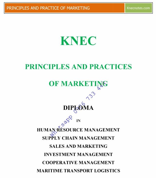 Principles and Practice of Marketing Pdf notes
