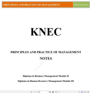Principles and Practice of Management (PPM) notes KNEC Diploma