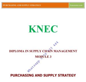Purchasing and Supply Strategy Pdf notes KNEC