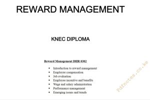 Reward Management (RM) notes KNEC Diploma