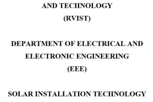 Solar Installation Technology pdf notes KNEC