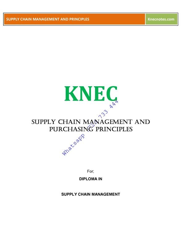 Supply Chain Management and Purchasing Principles Pdf notes