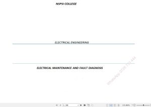 Electrical Maintenance and Fault Diagnosis Pdf notes KNEC