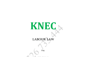 Labour Law notes KNEC