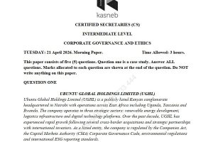 April 2026 Corporate Governance and Ethics Past Paper Answers