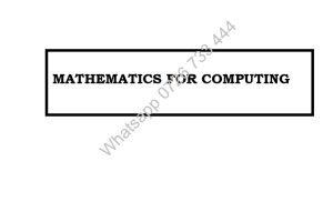 Computational Mathematics Pdf notes KNEC