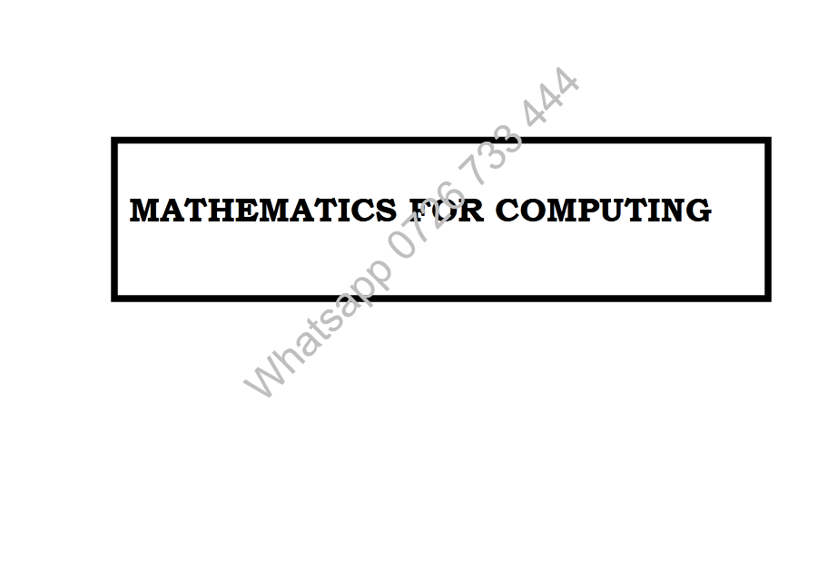 Computational Mathematics Pdf notes KNEC