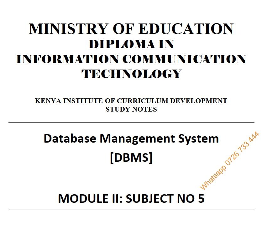 Database Management Systems (DBMS) KNEC notes