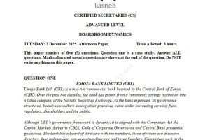 December 2025 Boardroom Dynamics Past Paper Answers