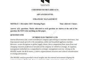 December 2025 Strategic Management Past Paper Answers