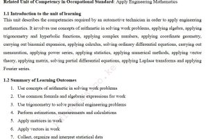 Engineering Mathematics Pdf notes TVET CDACC Level 5 CBET