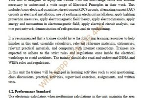 Electrical Principles Learning Guide Pdf notes TVET CDACC Level 6