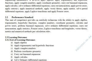 Engineering Mathematics Learning Guide Pdf notes TVET CDACC Level 6