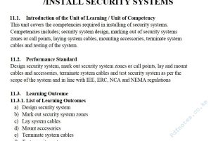 Security System Installation/Install Security Systems Learning Guide Pdf notes TVET CDACC Level 6