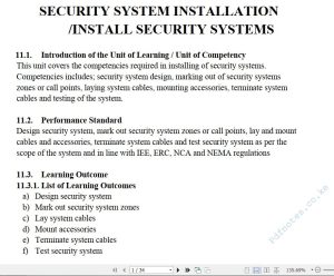 Security System Installation/Install Security Systems Learning Guide Pdf notes TVET CDACC Level 6