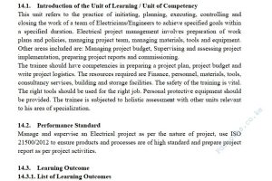 Electrical Project Management/Manage an Electrical Project Learning Guide Pdf notes TVET CDACC Level 6