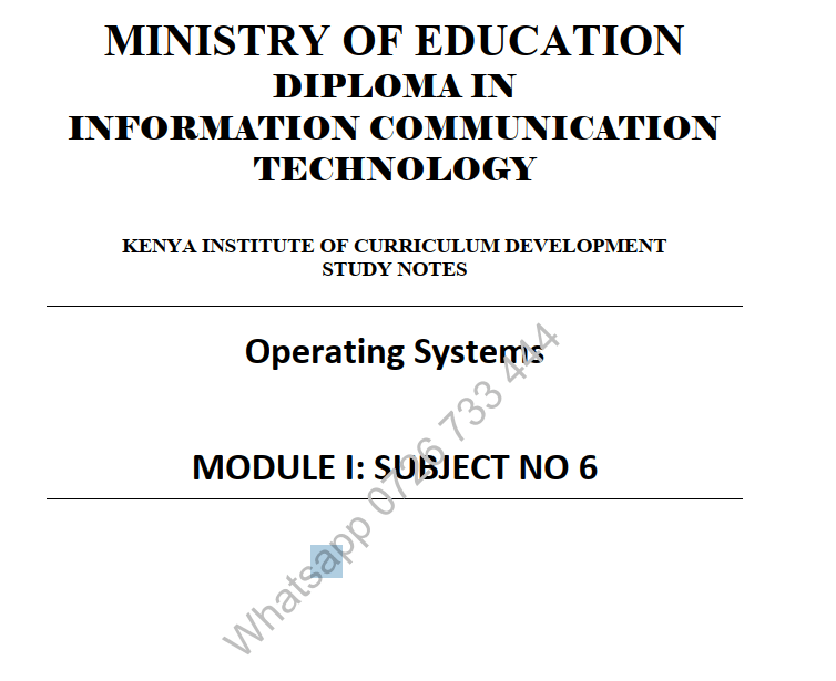 Operating Systems 1 KNEC pdf notes