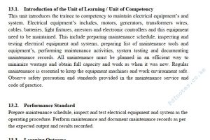 Electrical Equipment’s and System Maintenance/Perform Electrical System Breakdown Maintenance Learning Guide Pdf notes TVET CDACC Level 6
