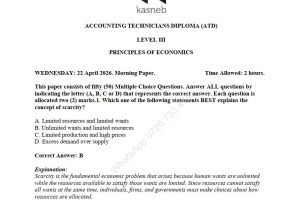 Principles of Economics April 2026 ATD Level III Answers