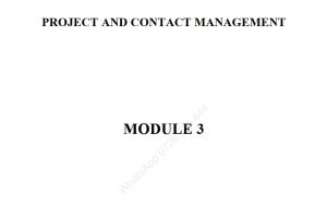 Project and Contract Management Pdf notes KNEC