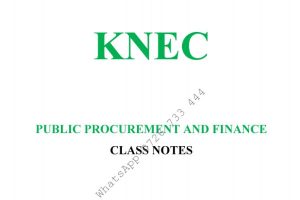 Public Procurement and Finance Pdf notes KNEC
