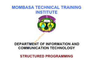 Structured Programming notes KNEC Diploma