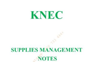 Supplies Management Pdf notes KNEC