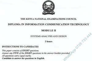 System Analysis and  Past Papers KNEC Diploma