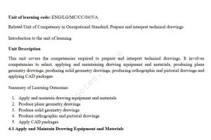 Technical Drawing Learning Guide Pdf notes TVET CDACC Level 5 (Electrical)