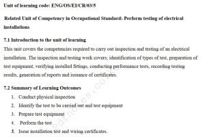 Testing Of Electrical Installation Learning Guide Pdf notes TVET CDACC Level 5
