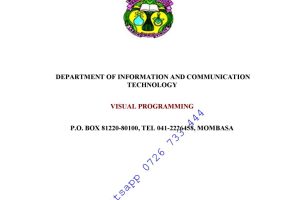 Visual Programming PDF KNEC notes