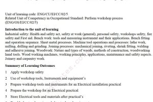 Workshop Technology Learning Guide Pdf notes TVET CDACC Level 5