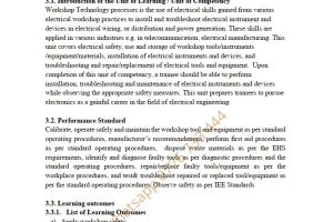 Workshop Technology Learning Guide Pdf Notes TVET CDACC level 6 - [Electrical and Mechanical]