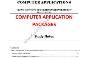Computer Applications Packages Pdf notes KNEC