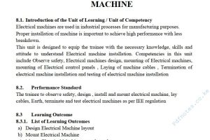 Electrical Machine Installation/ Installation of Electrical Machine Learning Guide Pdf notes TVET CDACC Level 6
