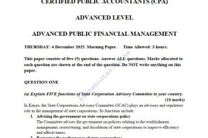 Advanced Public Financial Management December 2025 past paper with answers