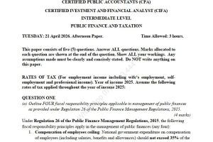 April 2026 CPA CIFA Public Finance and Taxation Past Paper answers