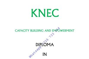 Capacity Building and Empowerment pdf notes - KNEC Diploma