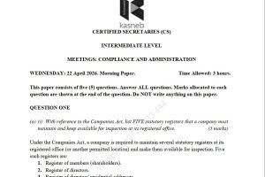 April 2026 Meetings, Compliance and Administration Past Paper Answers