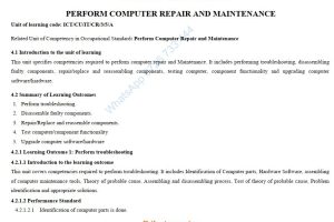 Perform Computer Repair and Maintenance Pdf notes Level 5 TVET CDACC CBET